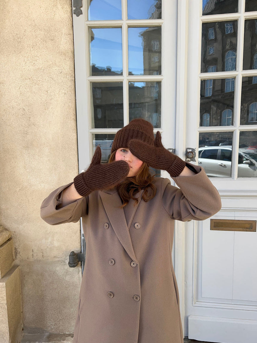 Fluffy mittens - Brown