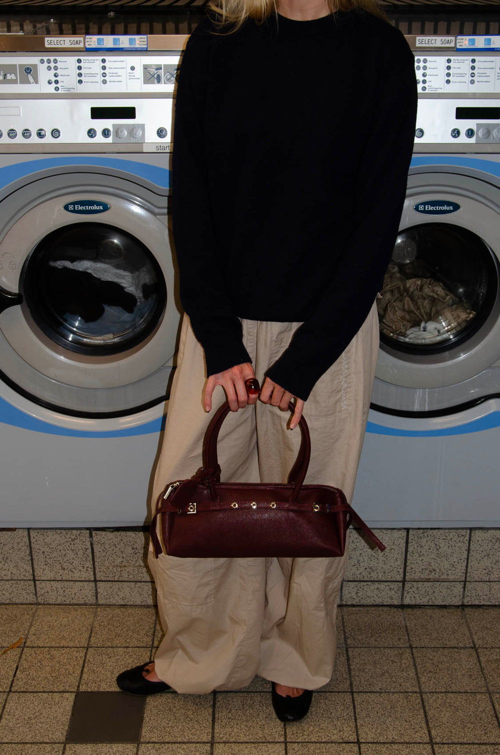 Bobby handbag with metal buttons - Red