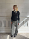 Ellen herringbone pants - Grey