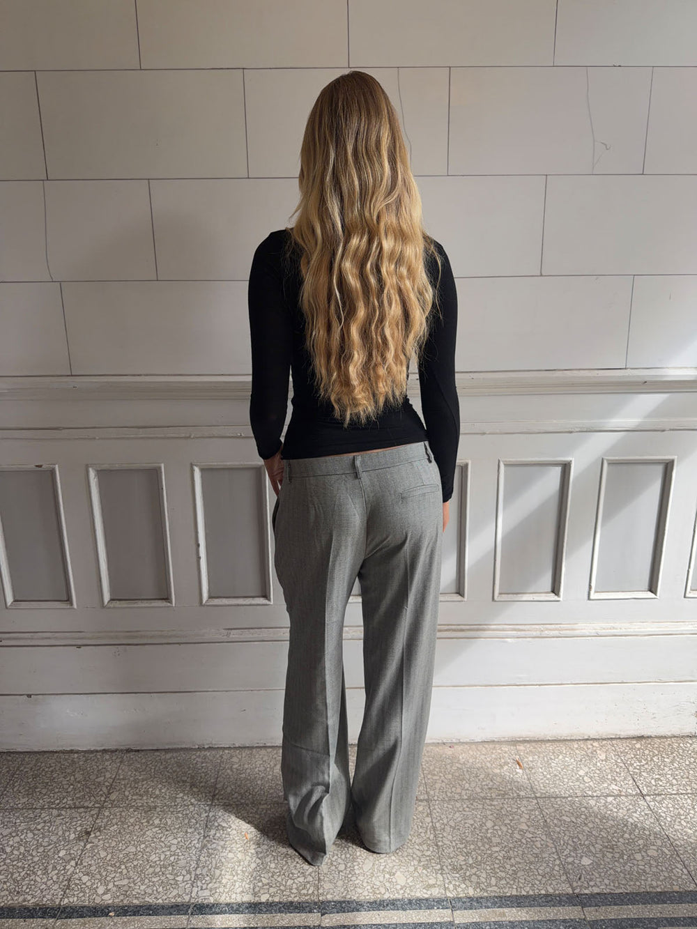 Ellen herringbone pants - Grey