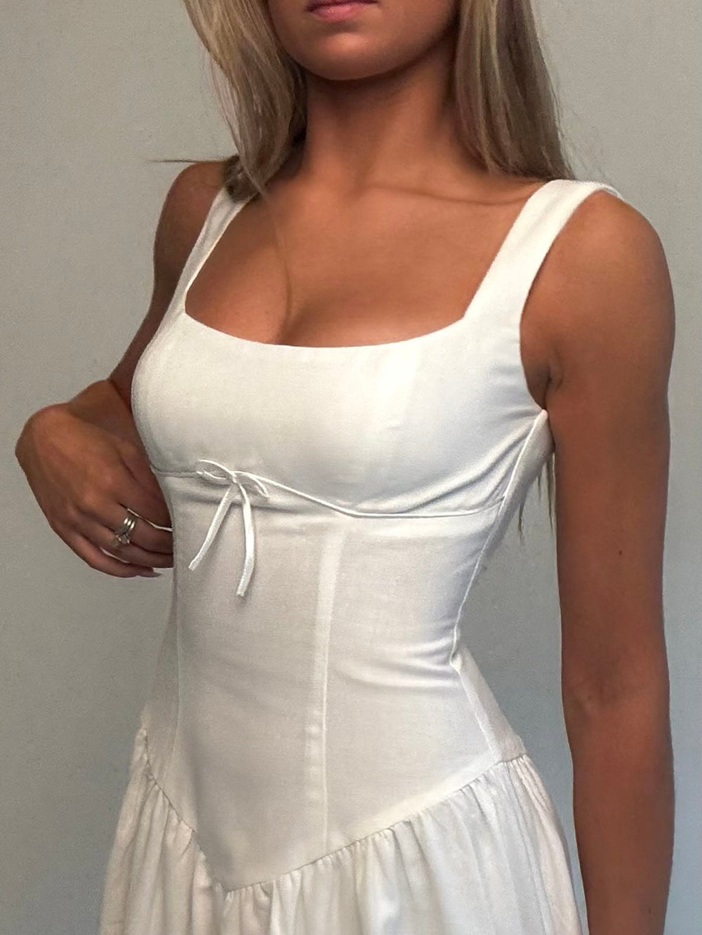 Solia linen dress - White