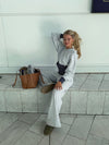 May hoodie with polka dots - Grey/navy/white