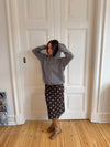 Gregina knitted hoodie with zip - Grey