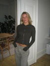 Isaline ribbed hoodie with zip - Brown