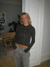 Isaline ribbed hoodie with zip - Brown