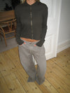 Isaline ribbed hoodie with zip - Brown