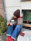 Fluffy beanie - Brown