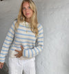 Peddey knit sweater - blue/light beige