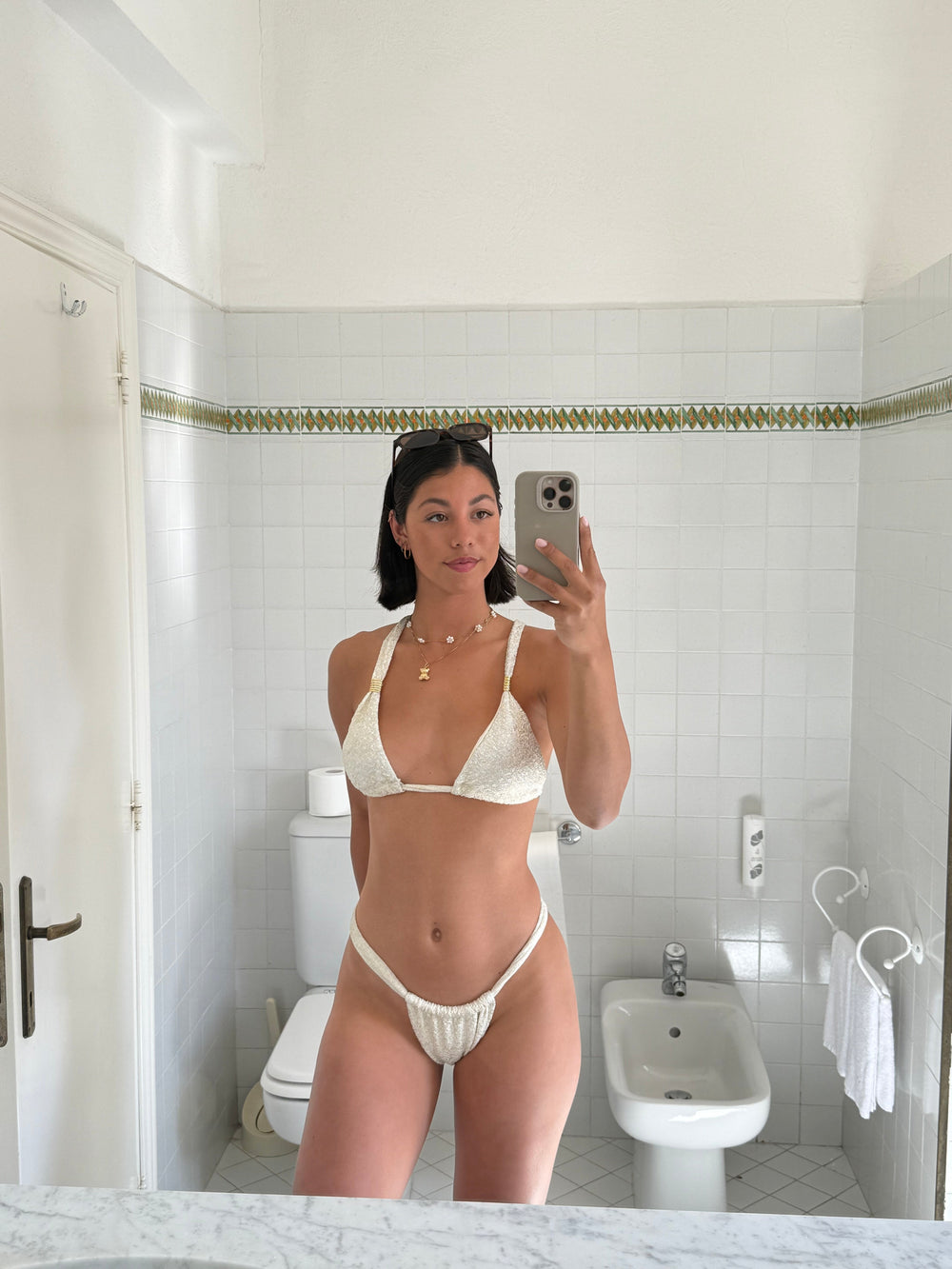 Bruna glitter bikini - Beige