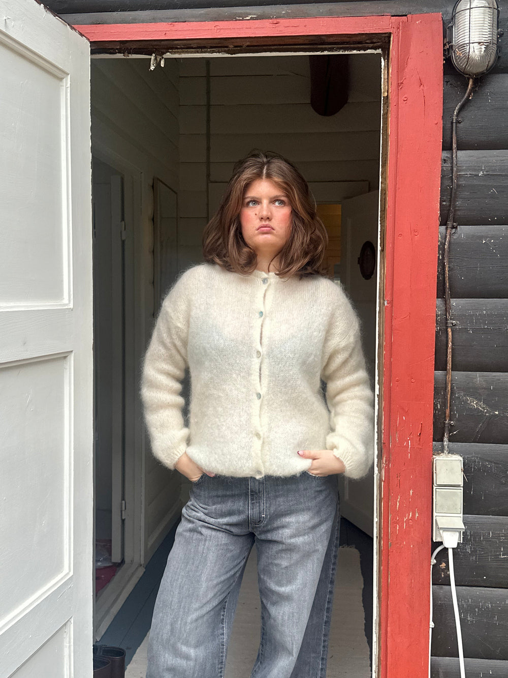Jamilla mohair cardigan - off white