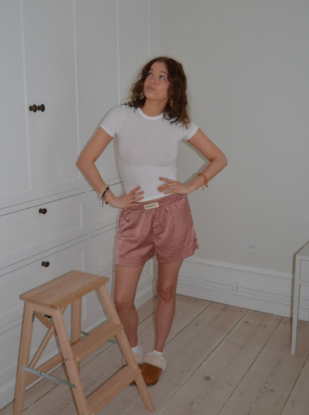 "Day dreamin´" satin pajamas shorts - Rose pink