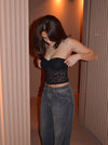 Nora lace bandeau top - Black