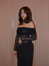 Jennie lace off shoulder blouse - Black