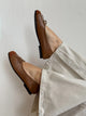 Gina ballerina with suede tip - Brown