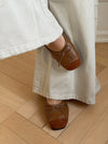Gina ballerina with suede tip - Brown