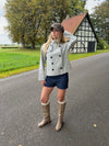 Salma Striped Jacket - Grey/Off White