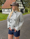 Salma Striped Jacket - Grey/Off White