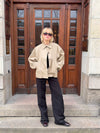 Lenaya jacket with denim back - Beige
