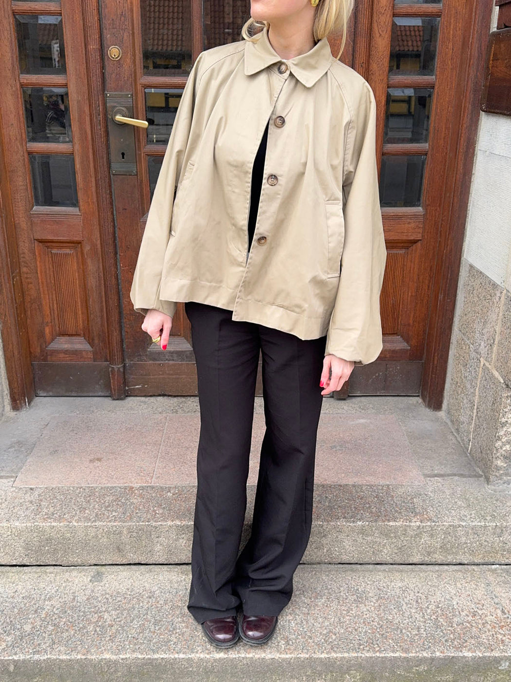 Lenaya jacket with denim back - Beige