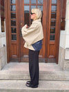 Lenaya jacket with denim back - Beige