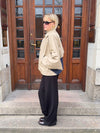 Lenaya jacket with denim back - Beige