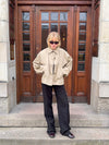 Lenaya jacket with denim back - Beige