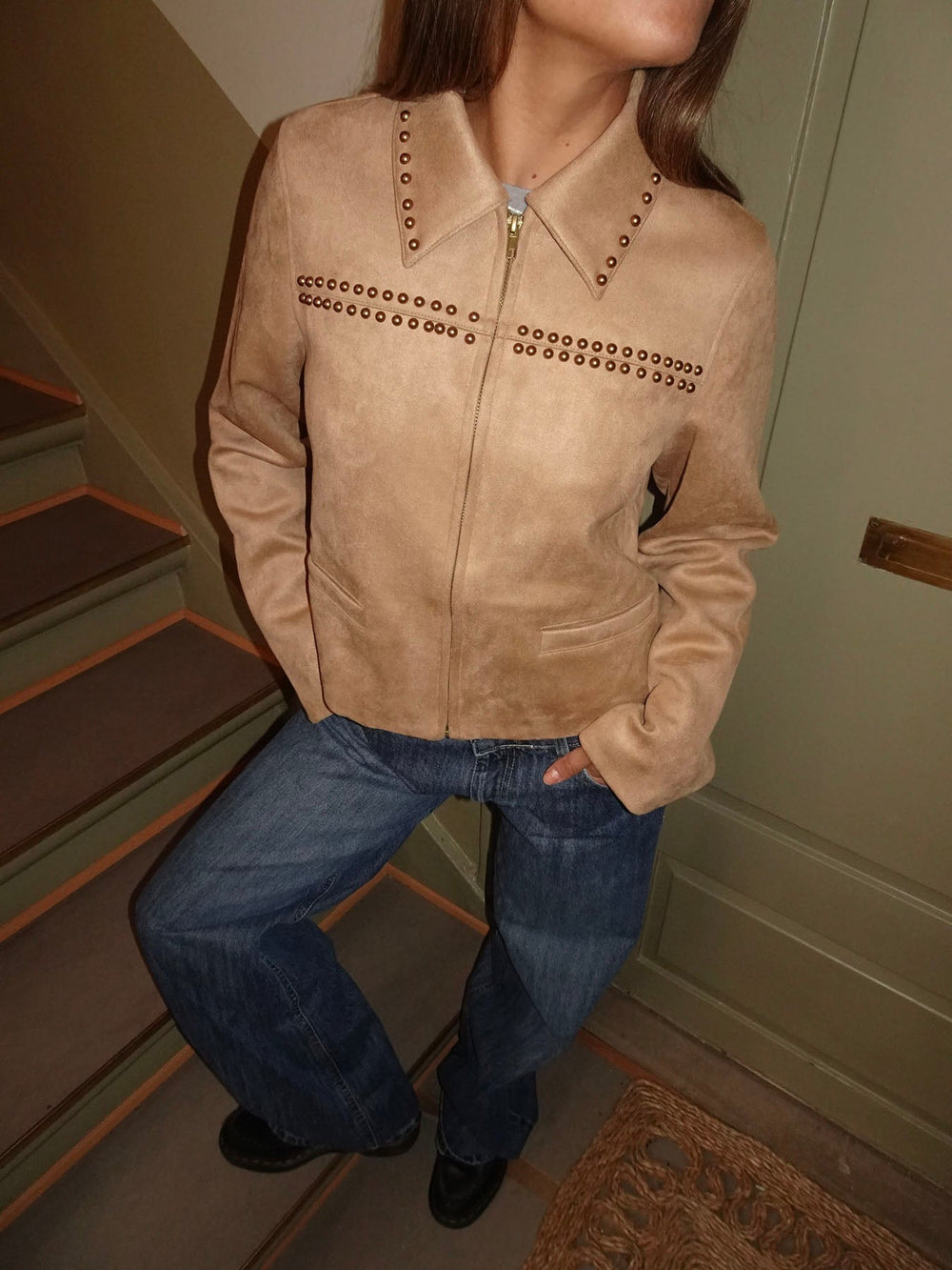 Camela jacket with studs - Beige