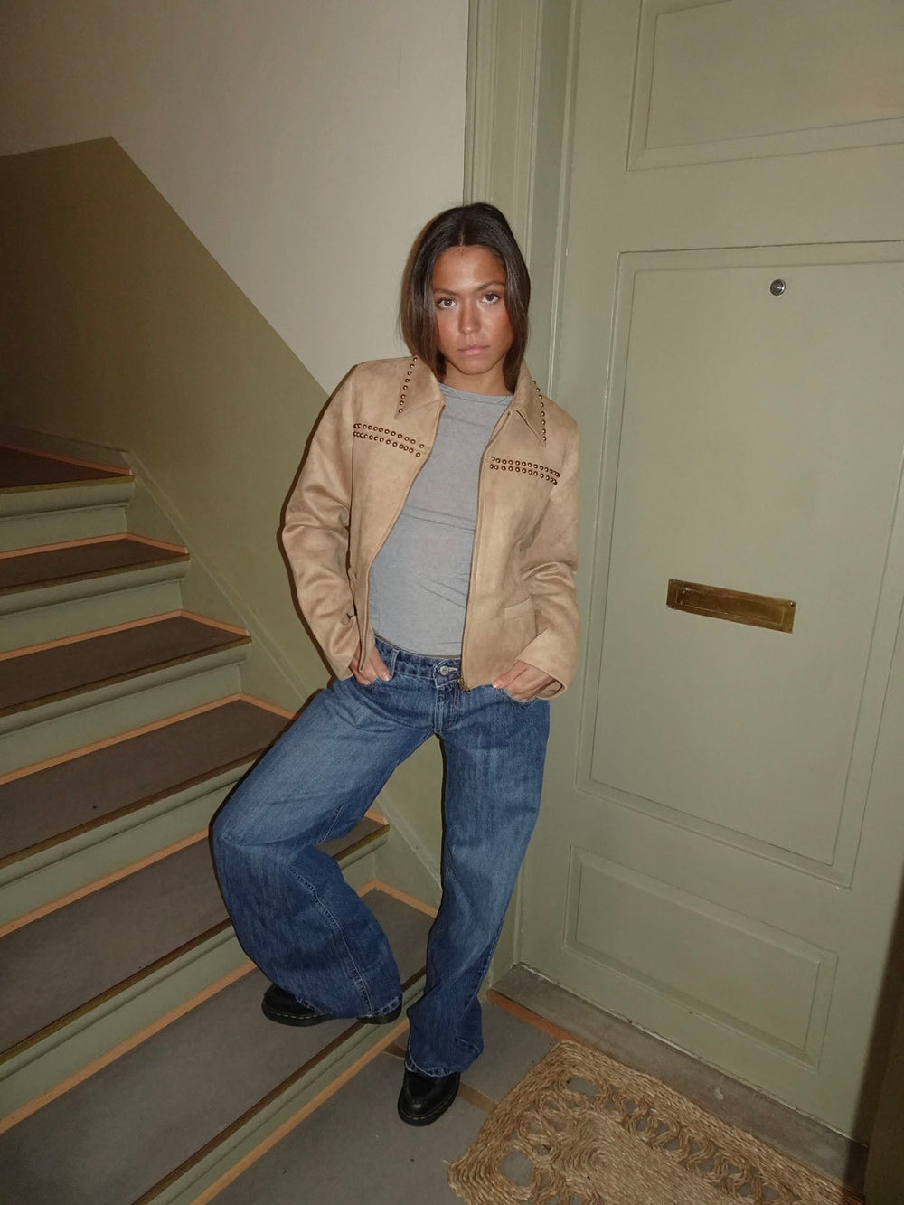 Camela jacket with studs - Beige