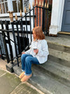 Dolly jacket with polka dots - White