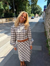 Mirandine jacket with checkers - White/grey