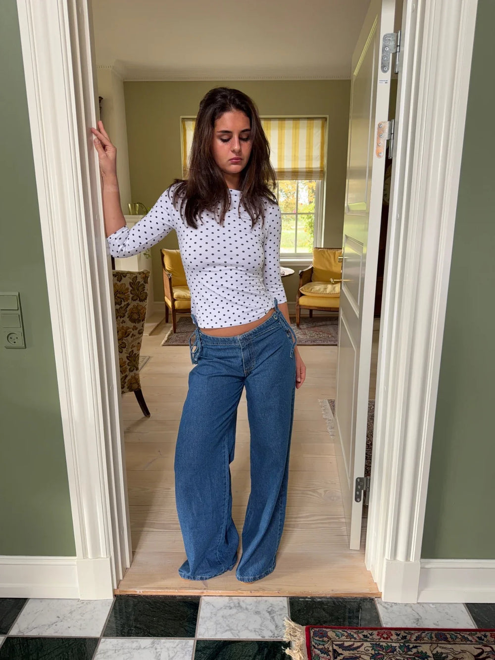 Candice jeans with ties - Blue