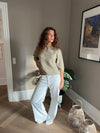 Alaia low-waisted jeans with lightning detail - White denim