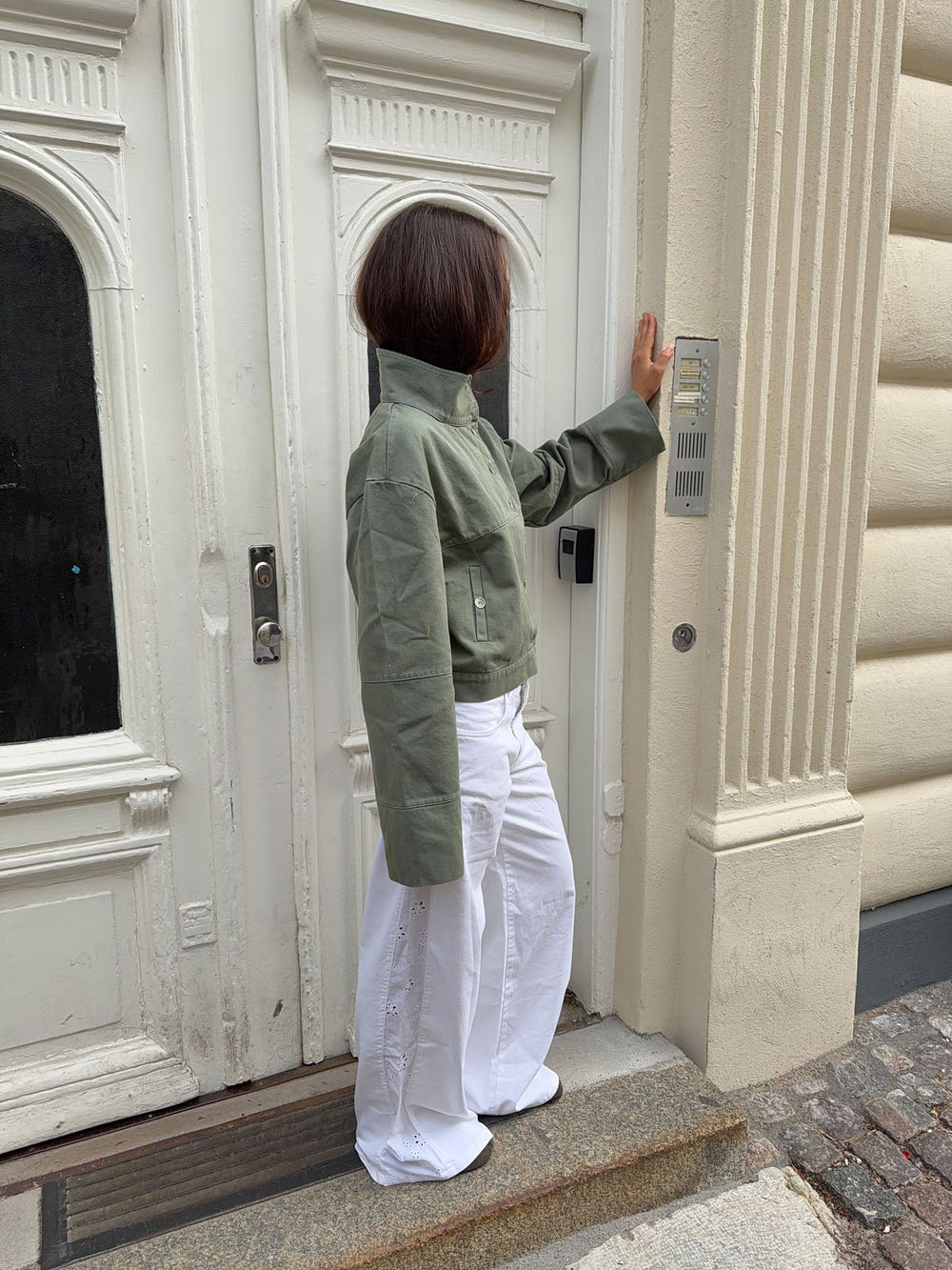 Lineana jeans with lace detail - White