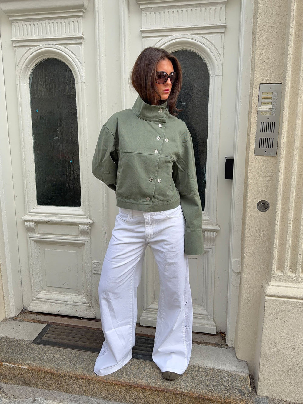 Lineana jeans with lace detail - White