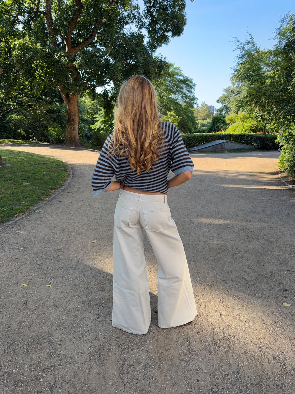 Hedda wide leg jeans – Beige