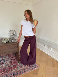 Johanne jeans with wide legs - Purple