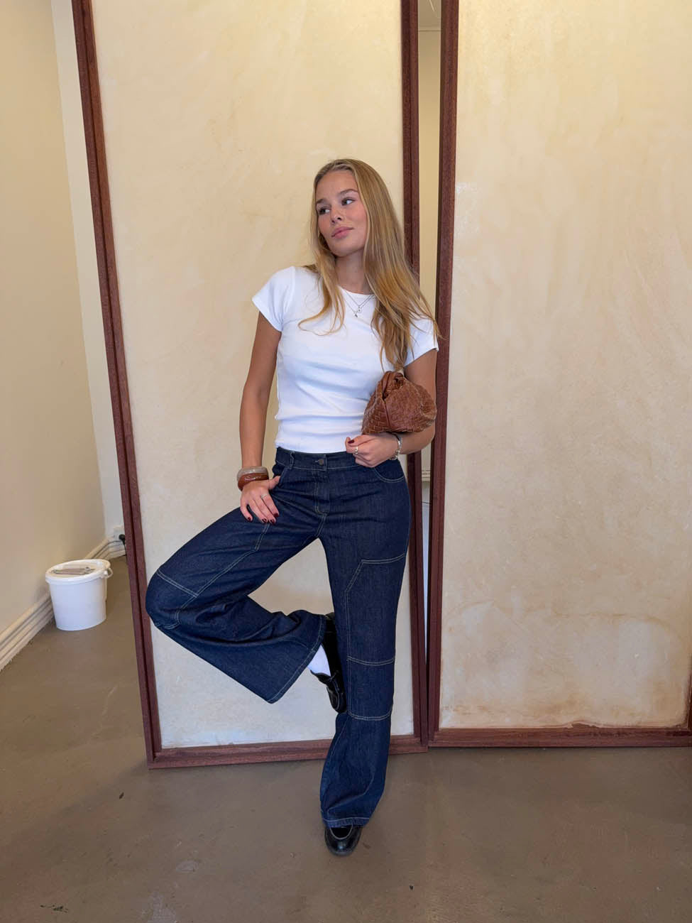 Wilma jeans with details - Dark denim