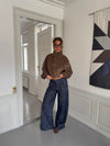 Olive jeans with details - Navy