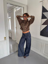 Olive jeans with details - Navy