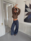 Olive jeans with details - Navy