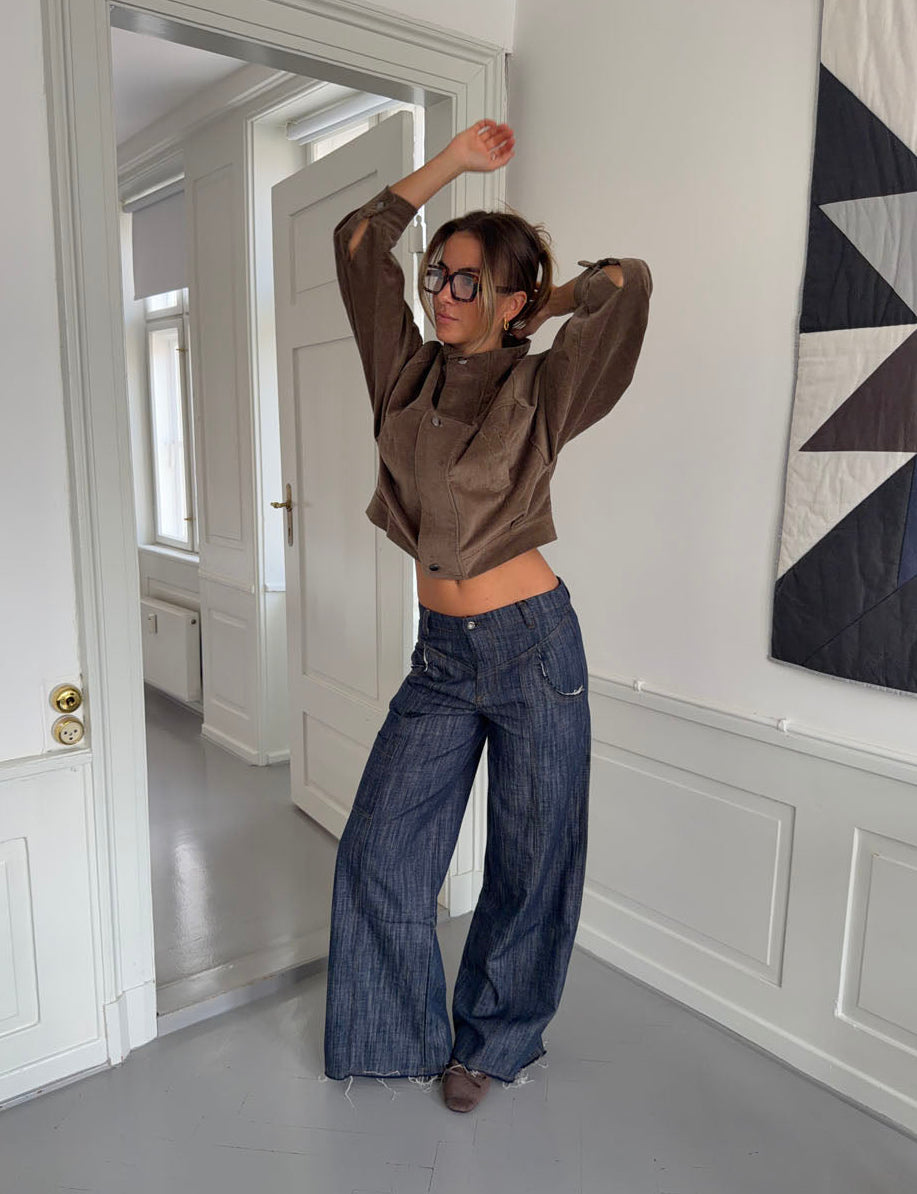 Olive jeans with details - Navy