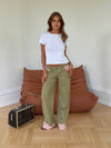 Noala jeans with fold - Khaki/pink