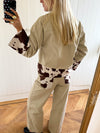 Scandivv jeans with cow print - Beige