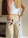 Scandivv jeans with cow print - Beige