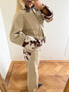 Scandivv jeans with cow print - Beige