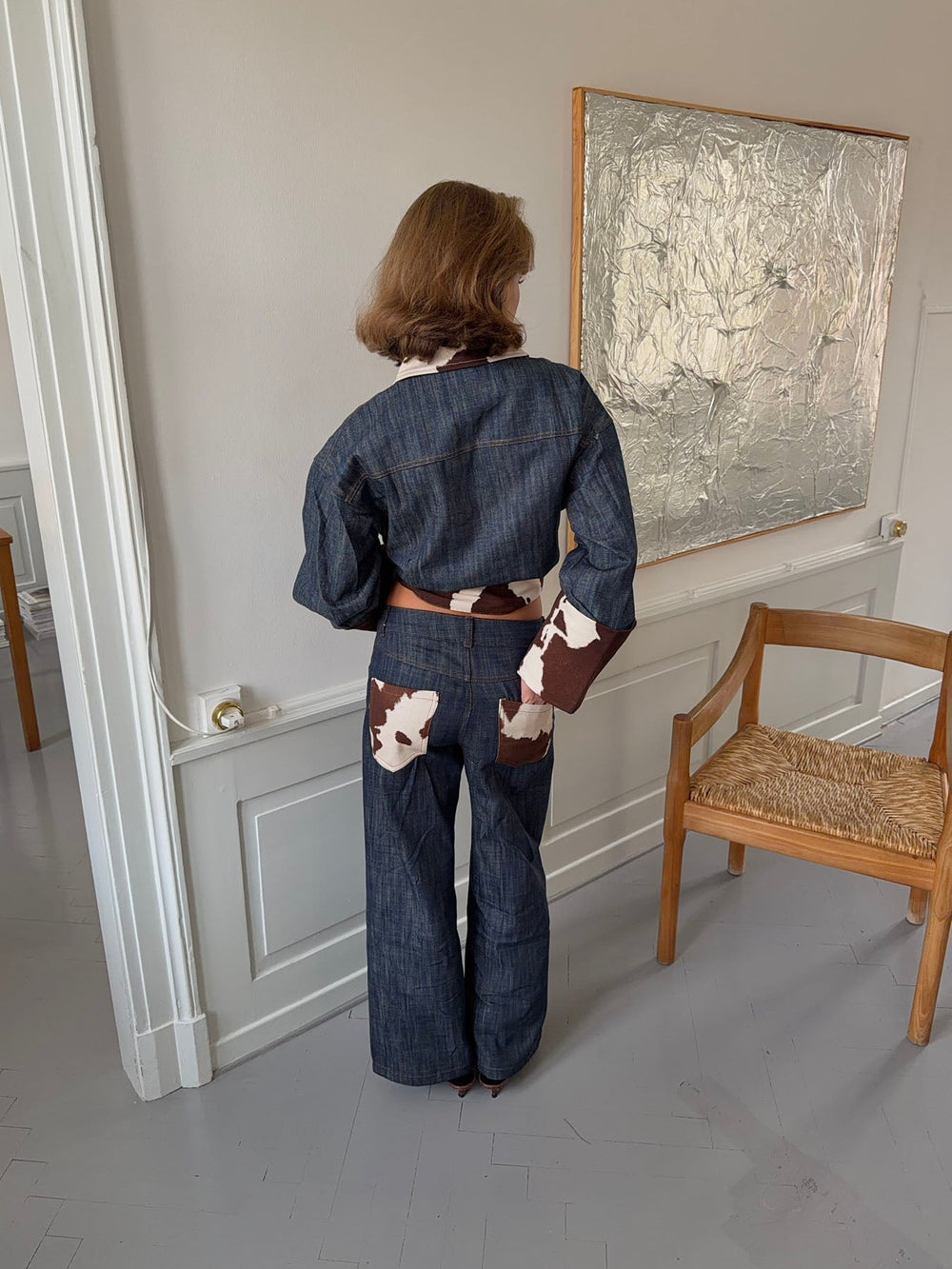 Suivinia jeans with cow print - Blue