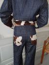 Suivinia jeans with cow print - Blue