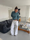 Kenny jeans with metal rings - White