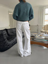 Kenny jeans with metal rings - White