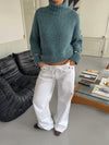 Kenny jeans with metal rings - White